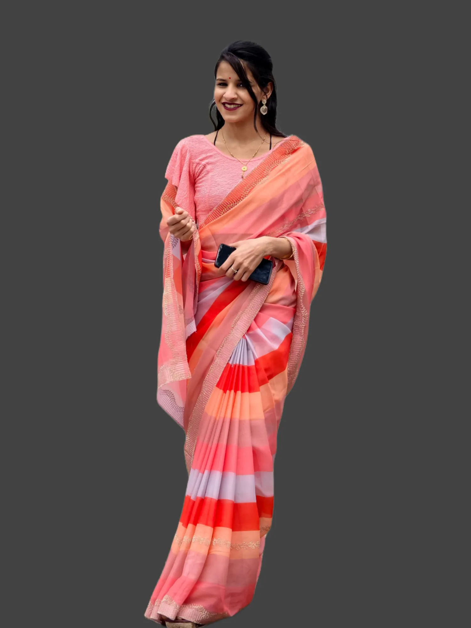 Sunset Stripes Saree”